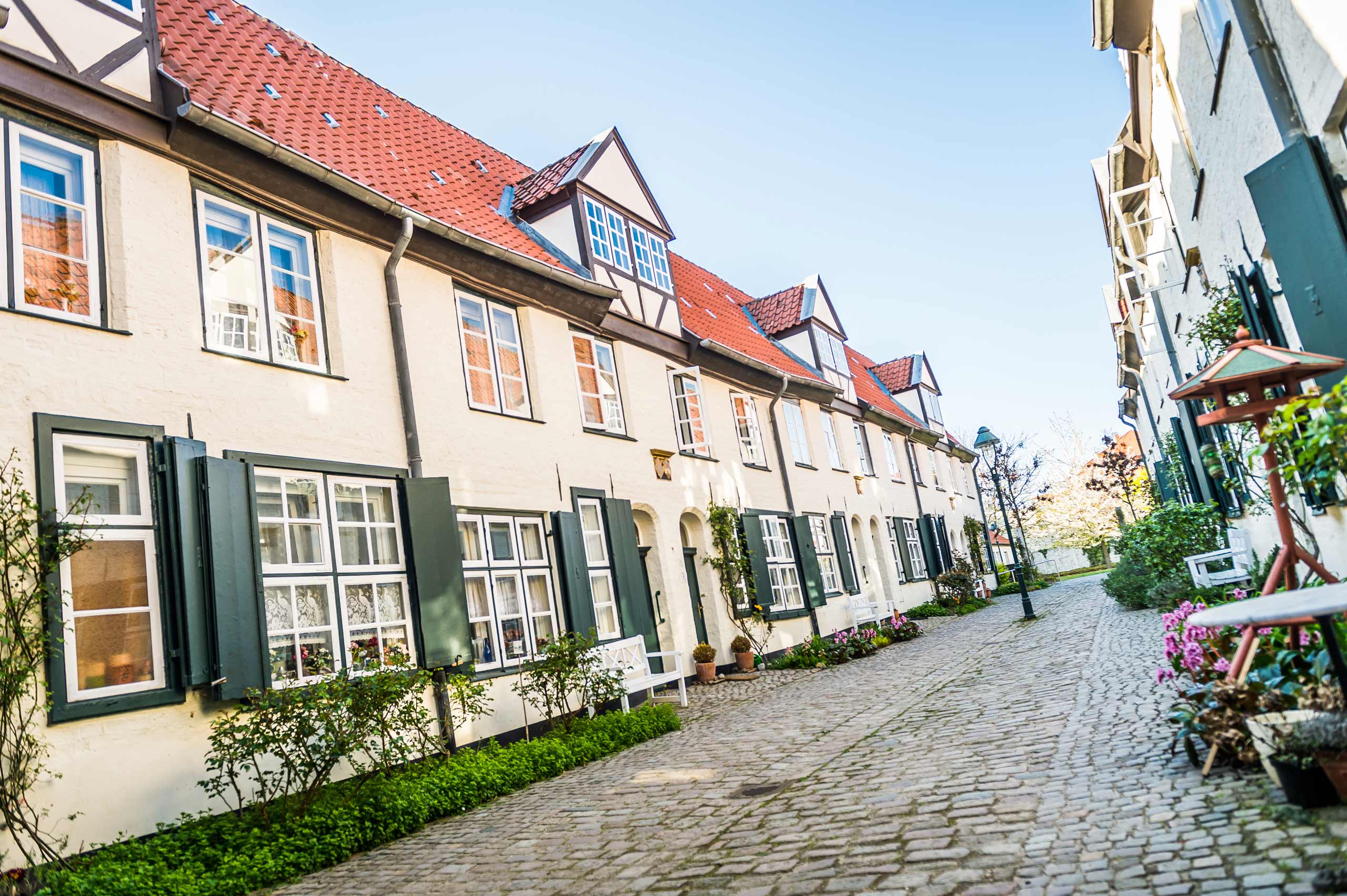 Ansicht auf die Häuser im Glandorps Hof
